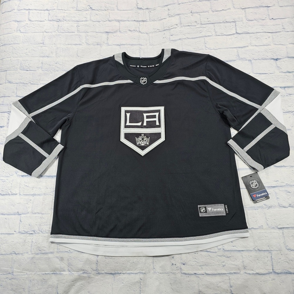 LA Kings Fanatics Jersey MENS 2XL Black Silver Breakaway Fan Gear Hockey NHL